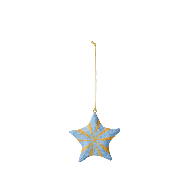 Broste Copenhagen Pulp Star Ornament – Pigeon Blue