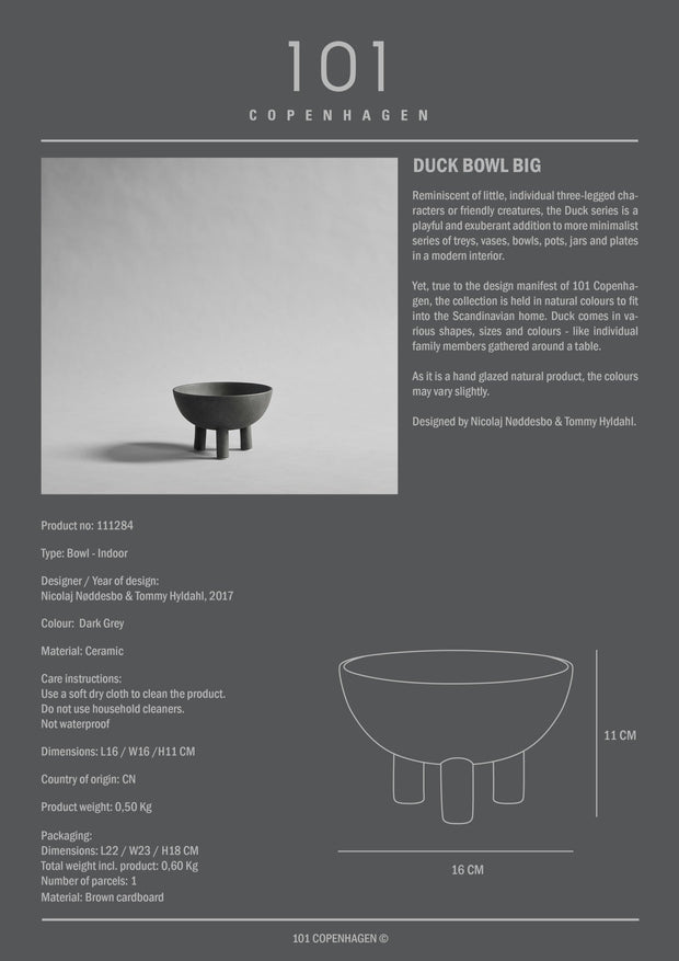Duck Bowl, Big - Dark grey - 101 CPH