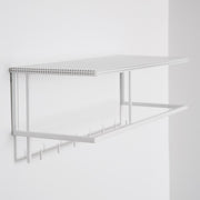 kristina dam studio white steel coat rack with shelf grid coat hanger
