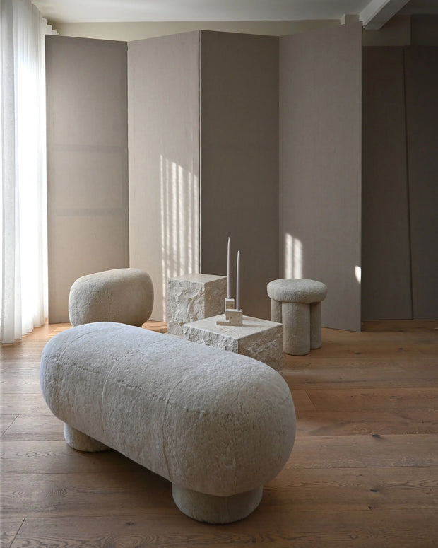 101 Copenhagen Big Foot Bench, Petit  - Sandshell (Sheepskin)
