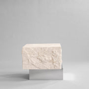 101 Copenhagen Temple Coffee Table, Low - Chrome / Limestone
