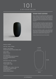 101 Copenhagen Sunao Vase Slim, Big - Black