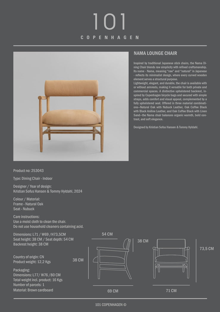 101 Copenhagen - Nama Lounge Chair - Nubuck - Lounge Chair