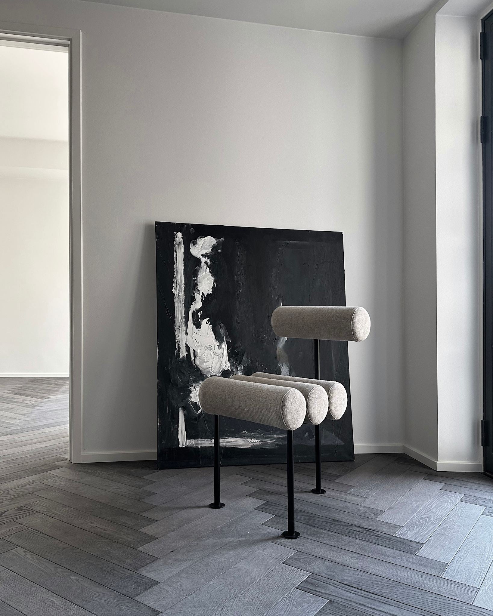 101 Copenhagen - Hiro Dining Chair, Black Frame - Sand (8047-2) - Dining Chair