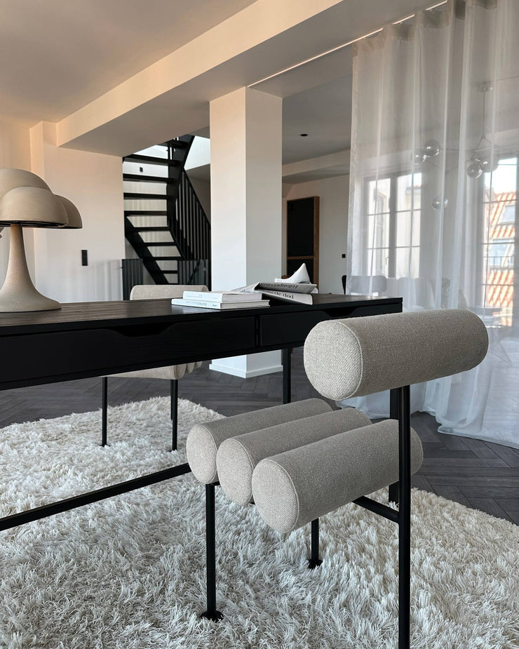 101 Copenhagen - Hiro Dining Chair, Black Frame - Sand (8047-2) - Dining Chair