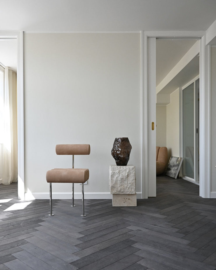 101 Copenhagen - Hiro Dining Chair, Stainless Steel - Nubuck - Dining Chair