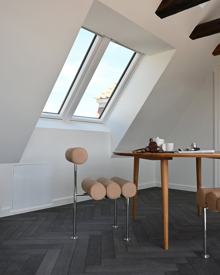 101 Copenhagen - Hiro Dining Chair, Stainless Steel - Nubuck - Dining Chair