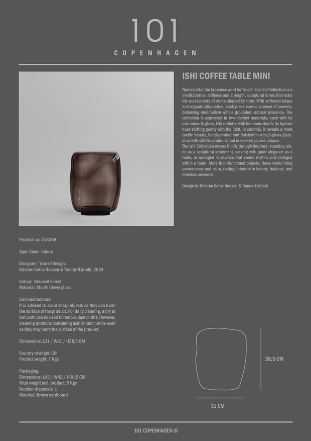 101 Copenhagen - Ishi Coffee Tables, Mini - Smoked Forest - Coffee or Side Table