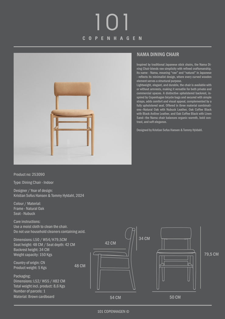 101 Copenhagen - Nama Dining Chair - Nubuck - Dining Chair