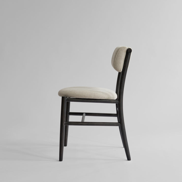 101 Copenhagen - Nama Dining Chair, Coffee Black - Linen - Dining Chair