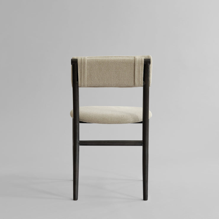101 Copenhagen - Nama Dining Chair, Coffee Black - Linen - Dining Chair