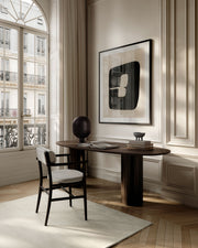 101 Copenhagen - Nama Dining Chair, Armrest - Coffee Black, Linen - Dining Chair