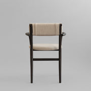 101 Copenhagen - Nama Dining Chair, Armrest - Coffee Black, Linen - Dining Chair