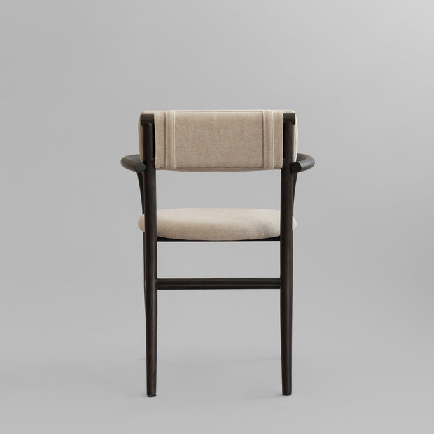 101 Copenhagen - Nama Dining Chair, Armrest - Coffee Black, Linen - Dining Chair