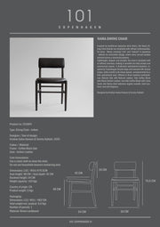 101 Copenhagen - Nama Dining Chair, Coffee Black  - Aniline leather black - Dining Chair