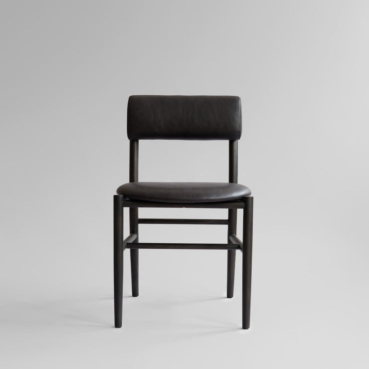 101 Copenhagen - Nama Dining Chair, Coffee Black  - Aniline leather black - Dining Chair