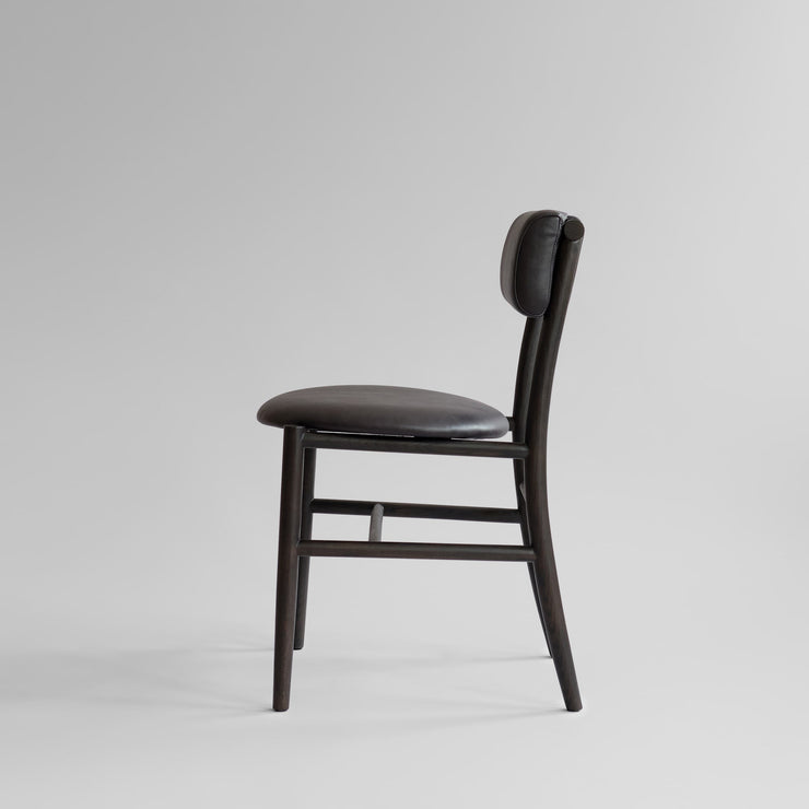 101 Copenhagen - Nama Dining Chair, Coffee Black  - Aniline leather black - Dining Chair