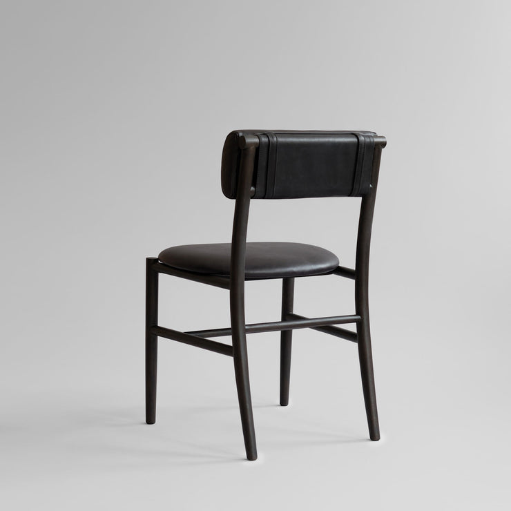 101 Copenhagen - Nama Dining Chair, Coffee Black  - Aniline leather black - Dining Chair