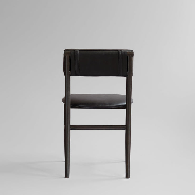 101 Copenhagen - Nama Dining Chair, Coffee Black  - Aniline leather black - Dining Chair
