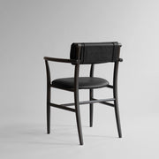 101 Copenhagen - Nama Dining Chair, Armrest - Coffee Black, Aniline Leather - Dining Chair