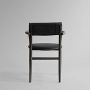101 Copenhagen - Nama Dining Chair, Armrest - Coffee Black, Aniline Leather - Dining Chair