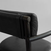 101 Copenhagen - Nama Dining Chair, Armrest - Coffee Black, Aniline Leather - Dining Chair