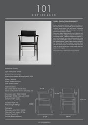 101 Copenhagen - Nama Dining Chair, Armrest - Coffee Black, Aniline Leather - Dining Chair