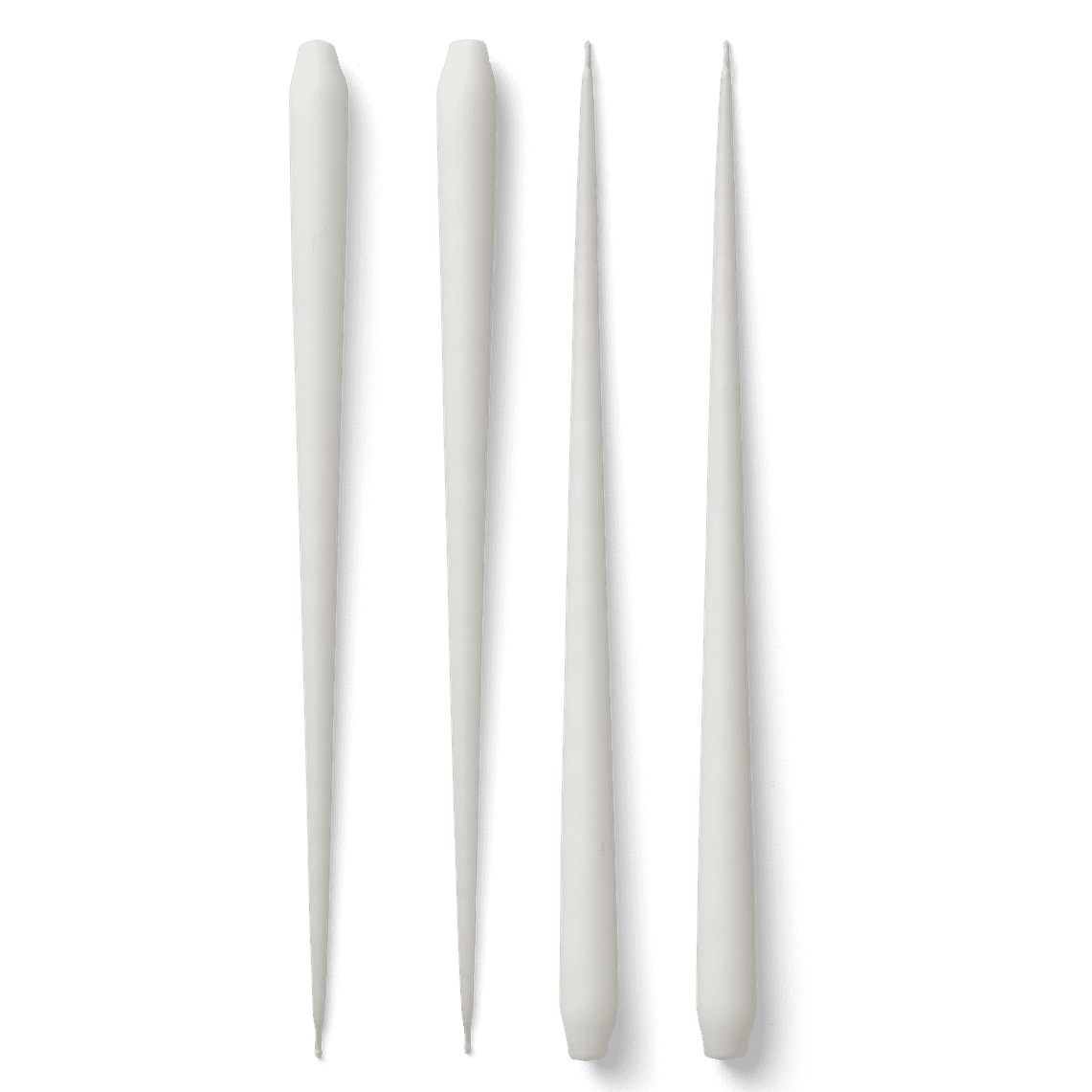 STOFF Nagel Large Taper Candles by Ester & Erik, White, Set of 4