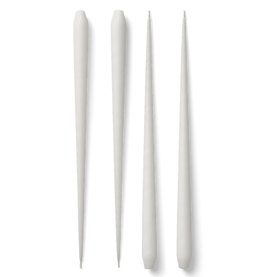 STOFF Nagel Large Taper Candles by Ester & Erik, White, Set of 4