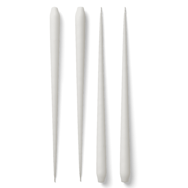 STOFF Nagel Large Taper Candles by Ester & Erik, White, Set of 4