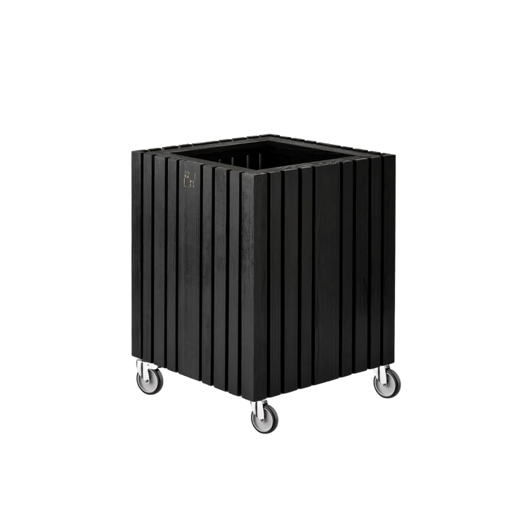 Squarely GrowBIG Self-Watering Planter, Black Ash