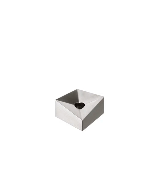 STOFF Nagel Reflect Candle Holder, Small, Brushed Chrome