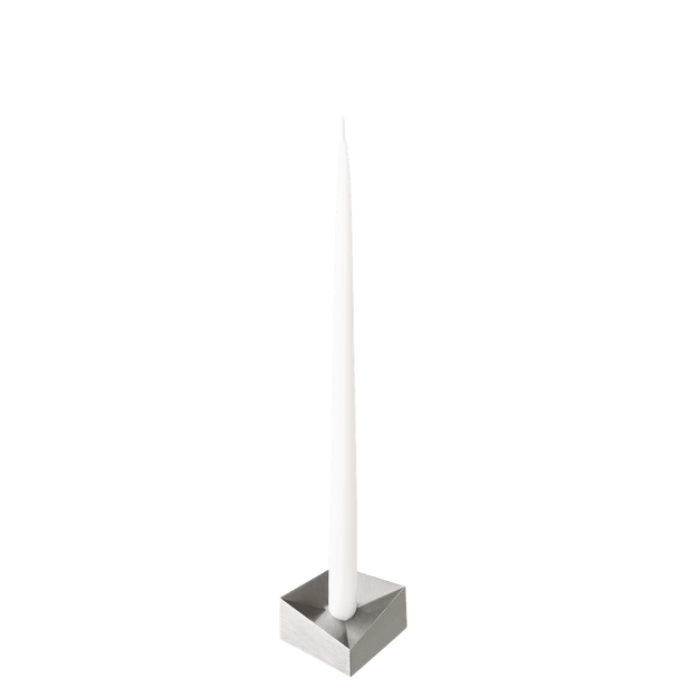 STOFF Nagel Reflect Candle Holder, Small, Brushed Chrome