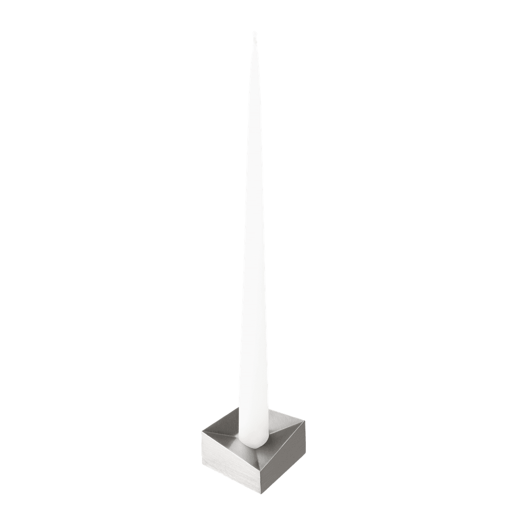 STOFF Nagel Reflect Candle Holder, Large, Brushed Chrome