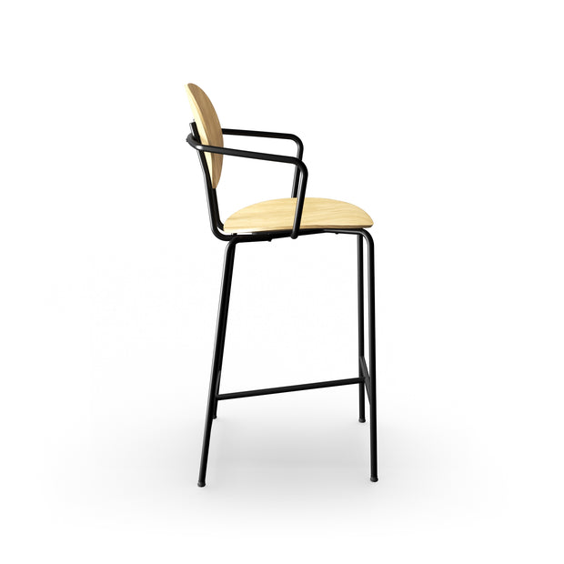 Sibast  PIET HEIN Bar Chair, Wooden Seat, With Armrest