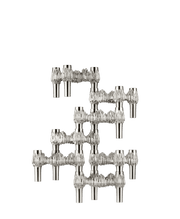 STOFF Nagel Quist Candle Holder, Brushed Chrome, Set of 3