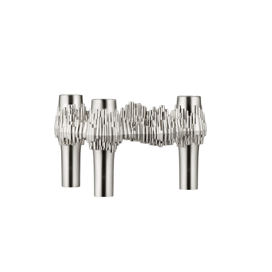 STOFF Nagel Quist Candle Holder, Brushed Chrome