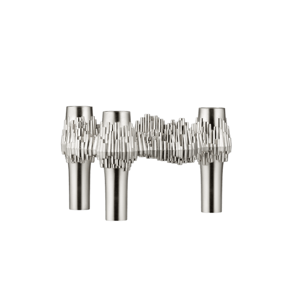 STOFF Nagel Quist Candle Holder, Brushed Chrome