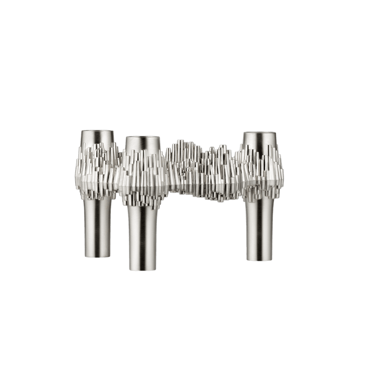 STOFF Nagel Quist Candle Holder, Brushed Chrome