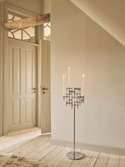 STOFF Nagel Quist Candle Holder, Brushed Chrome