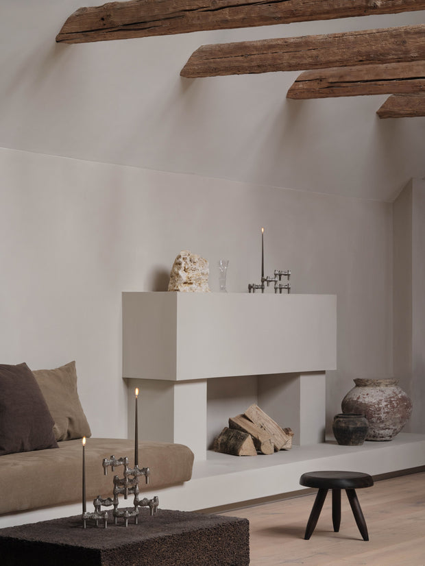 STOFF Nagel Quist Candle Holder, Brushed Chrome
