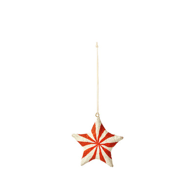 Broste Copenhagen Pulp Star Ornament – Pumpkin Orange