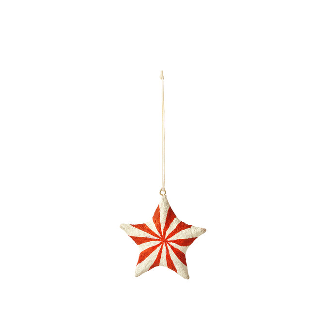 Broste Copenhagen Pulp Star Ornament – Pumpkin Orange