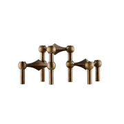 STOFF Nagel Candle Holder, Bronzed Brass, Set of 3