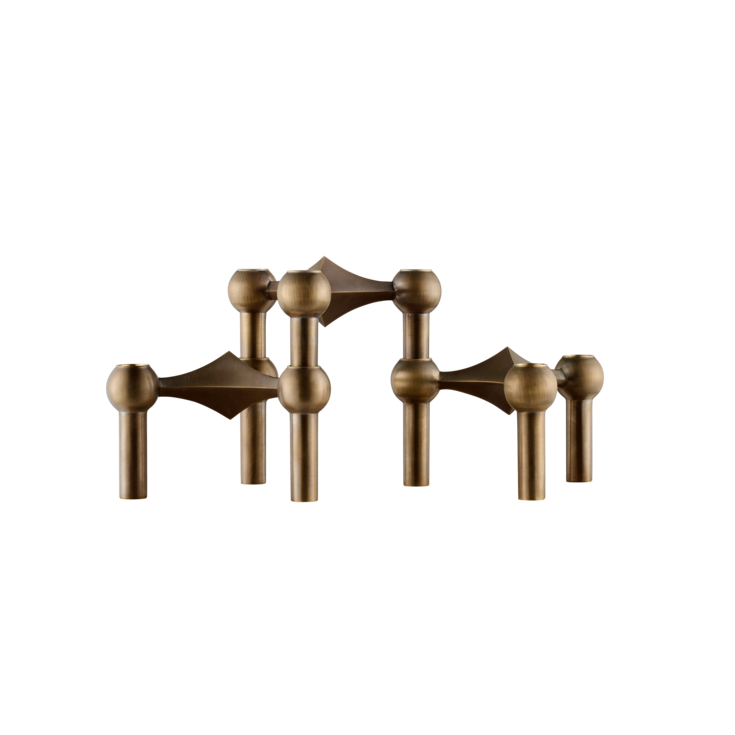 STOFF Nagel Candle Holder, Bronzed Brass, Set of 3