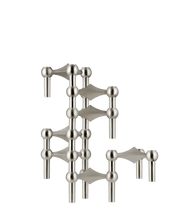 STOFF Nagel Candle Holder, Brushed Chrome, Set of 3