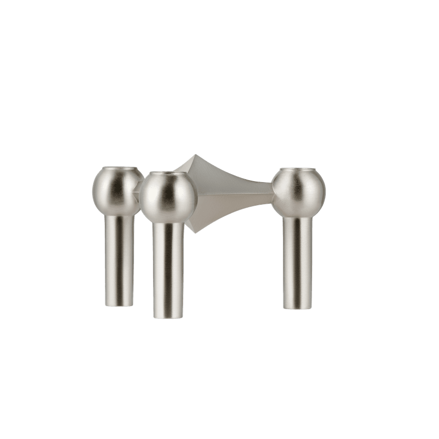 STOFF Nagel Candle Holder, Brushed Chrome
