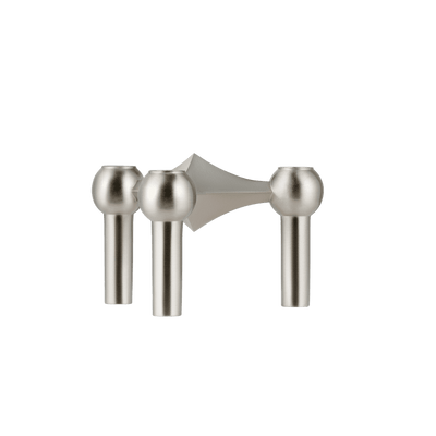 STOFF Nagel Candle Holder, Brushed Chrome