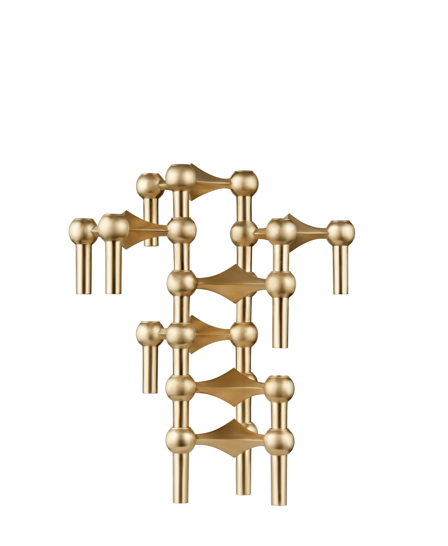 STOFF Nagel Candle Holder, Brushed Brass