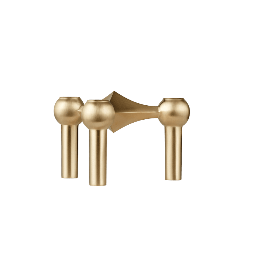 STOFF Nagel Candle Holder, Brushed Brass